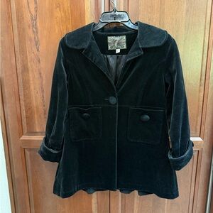 7 for Mankind Black Velvet Women's Coat
